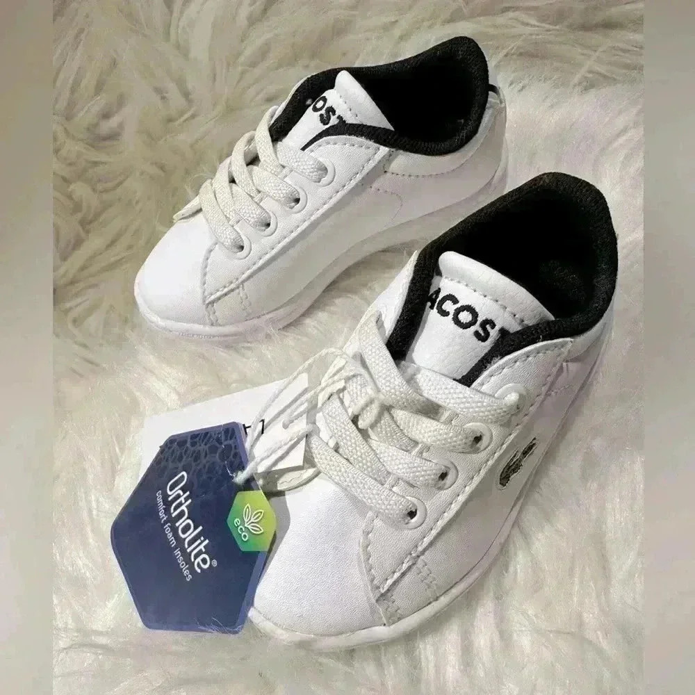 Lacoste CARNABY EVO Size 5‎ White /Black Kids SNEAKERS